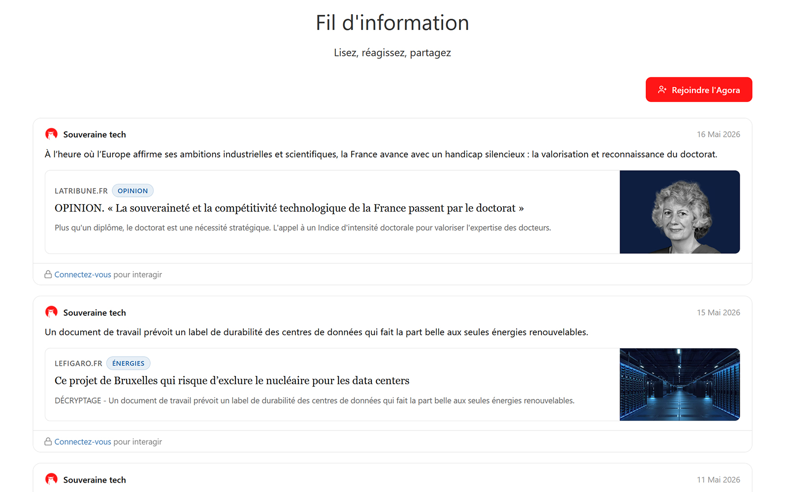 Fil d'actualité de la communauté — agora