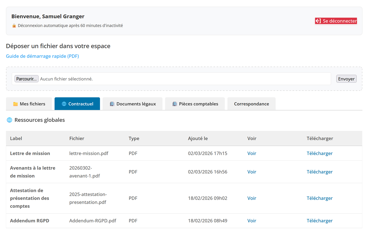 Espace client — files