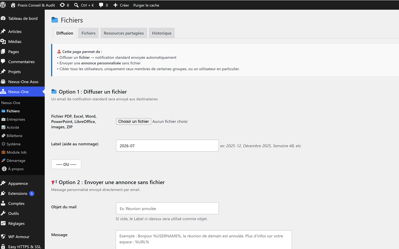 Partage d'un document confidentiel — files